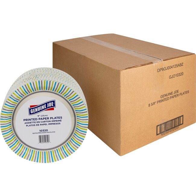 Genuine Joe Plates Printed Paper 9" GJO10320CT