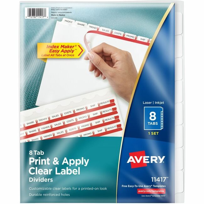 Avery Products Corporation Dividers Index Reg Tab 8TAB AVE11417