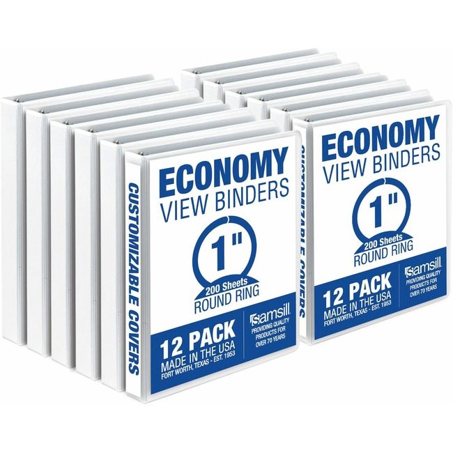 Samsill Binder View Value 1" 12 Pack SAMI008537C