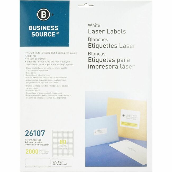 Business Source Label Laser 1/2X1.75 2000 BSN26107