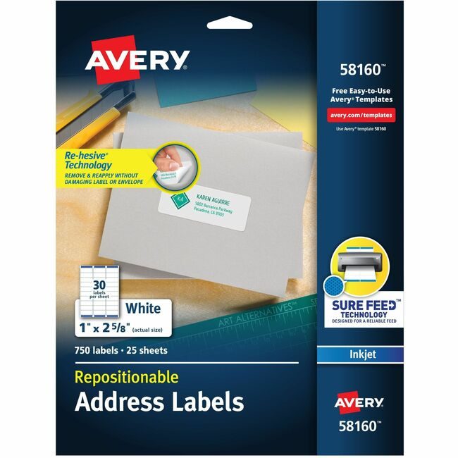 Avery Products Corporation Label Removable Inkjt Addrs AVE58160
