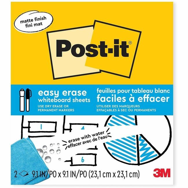 3M Company Sheets Dry Erase 10X10 2 Pack MMMEESH2PKSIOC