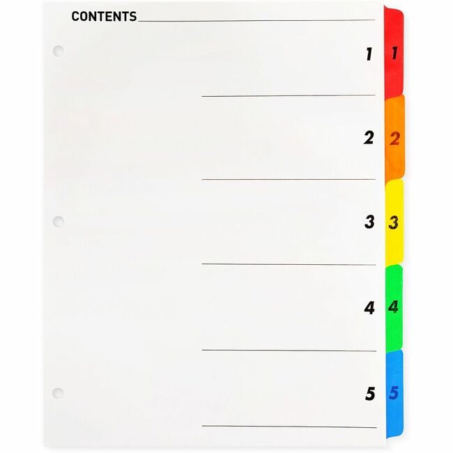 Business Source Dividers Index Toc 1-5 Mlti BSN21900