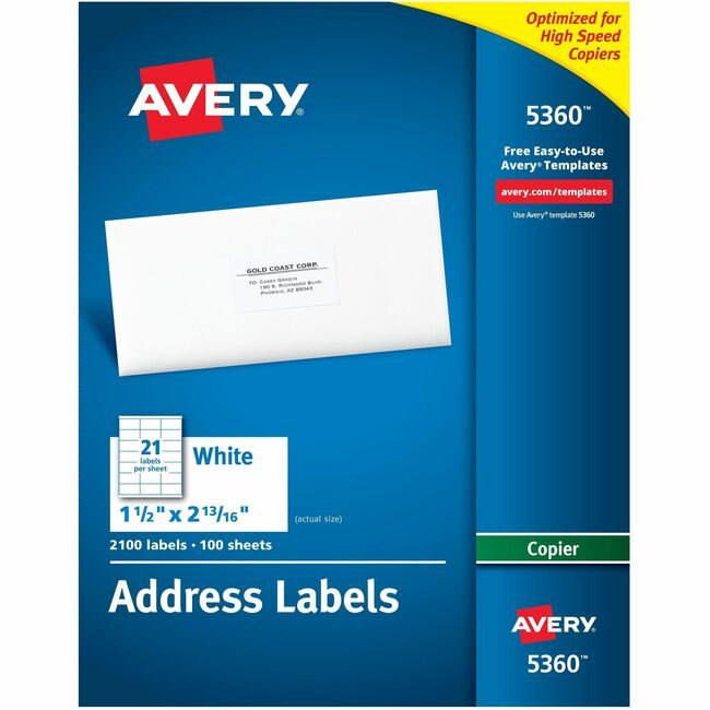 Avery Products Corporation Label Copier 1.5X2.8 We AVE5360