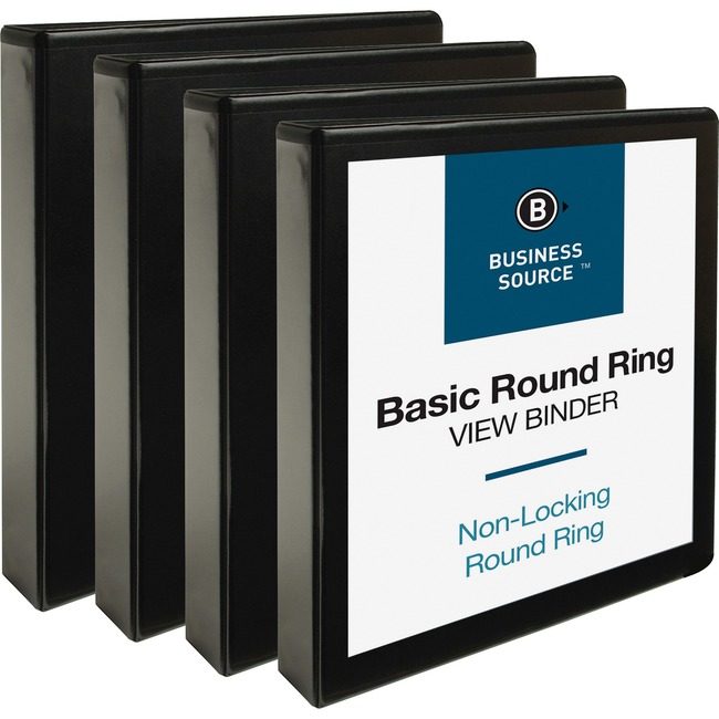 Business Source Binder View Round 1.5" Black BSN09954BD