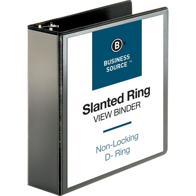 Business Source Binder View D-Ring 3" Black BSN28449