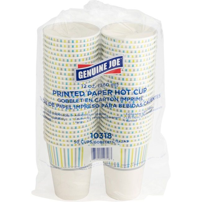 Genuine Joe Cup Paper Hot Printed 12OZ GJO10318