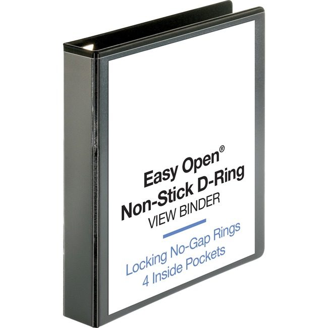 Business Source Binder View D-Ring 1.5" Black BSN26958