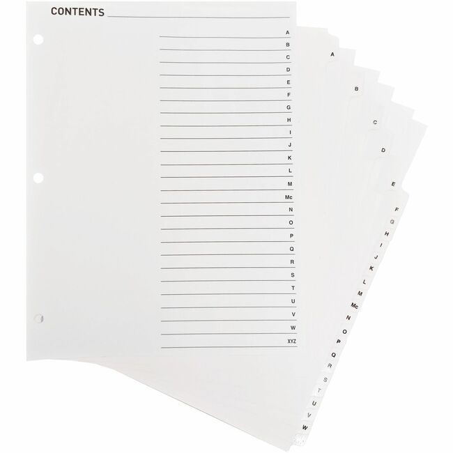 Business Source Dividers Index Toc A-Z We BSN05858