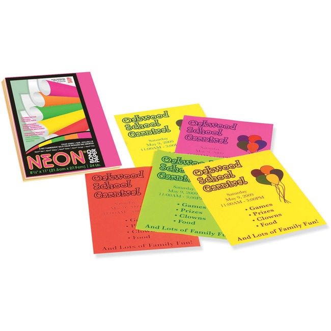 Pacon Corporation Paper Bond Neon 24# Assorted 100 PAC104331