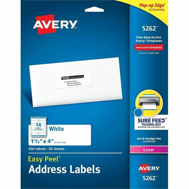 Avery Products Corporation Label Ezpeel Lsr 1.3X4 We AVE5262