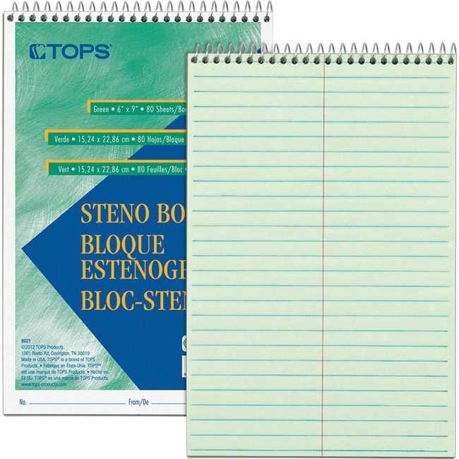 TOPS Products Book Steno Gregg 80SH Green TOP8021