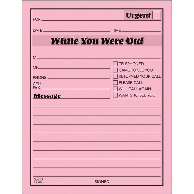 TOPS Products Pad Whileyouwereout Pack 12 TOP3002P