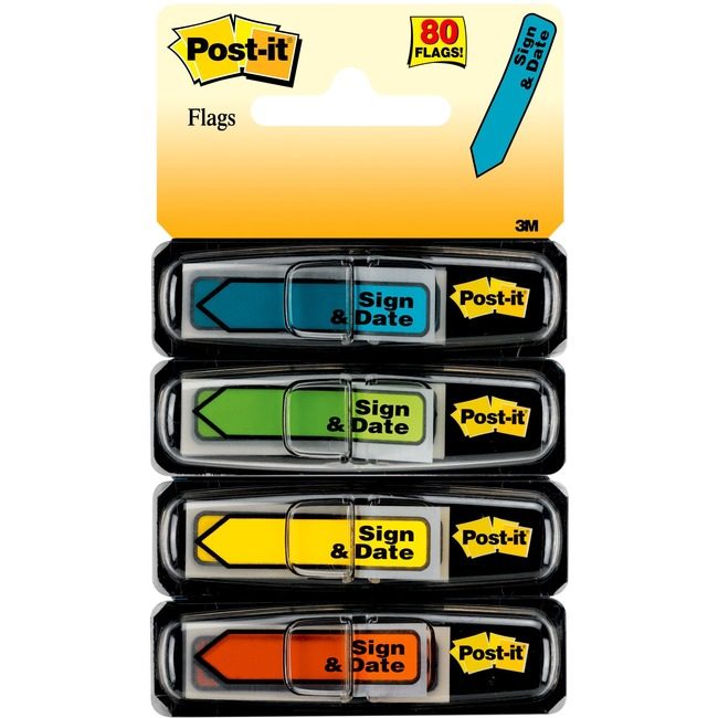 3M Company Flags Set Signhere 1/2" Assorted MMM684SD
