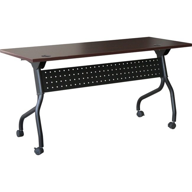 Lorell Table Trn Flip 60X24 Bk/My LLR59513