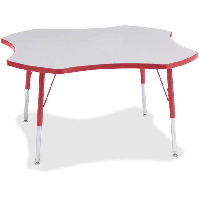 Jonti-Craft, Inc. Table Four Leaf 48" Gy/Rd JNT6453JCA008