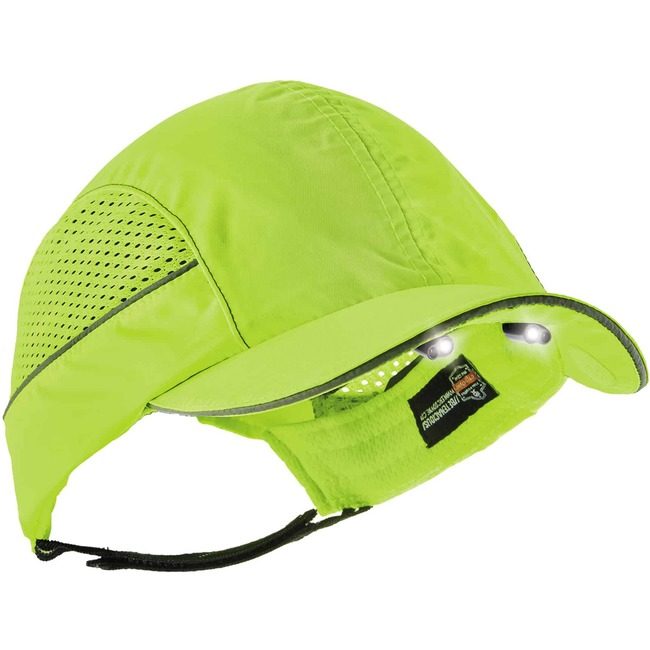 Ergodyne Bump Cap W/Led Short Lime EGO23377