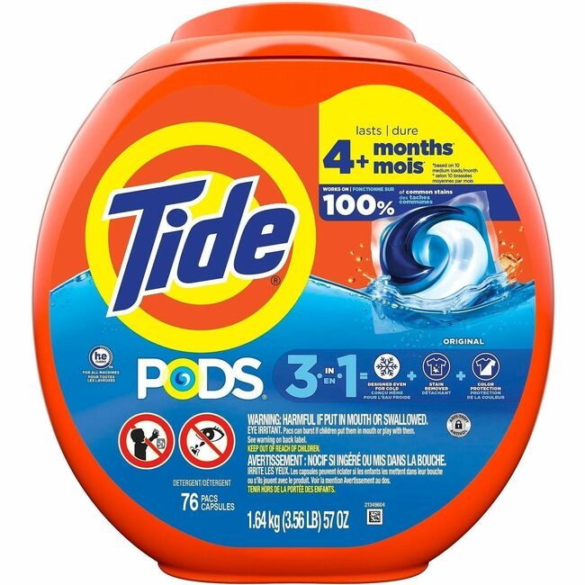 Procter & Gamble P&G Professional / product-specific brand Tide Lq Pods Orig 4/76 Ct T Bz PGC09165