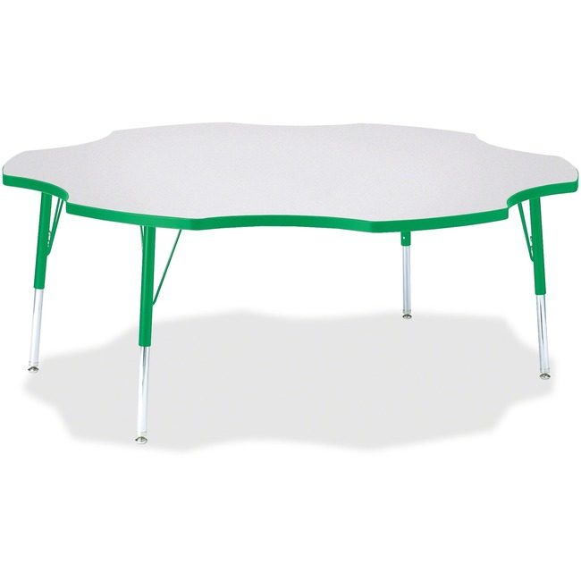 Jonti-Craft, Inc. Table Six Leaf 60" Gy/Gn JNT6458JCE119