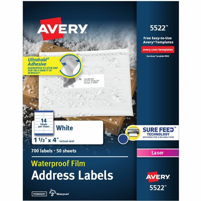 Avery Products Corporation Label Wthrprf Address 1.3X4 AVE5522