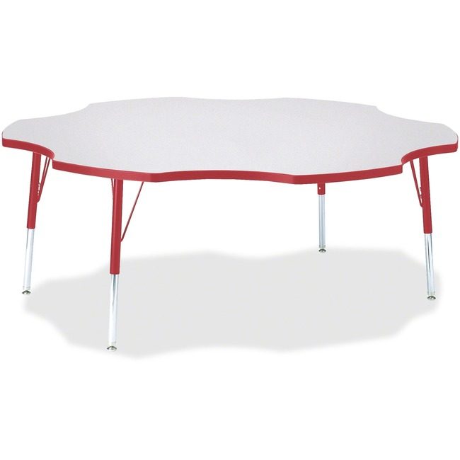 Jonti-Craft, Inc. Table Six Leaf 60" Gy/Rd JNT6458JCE008