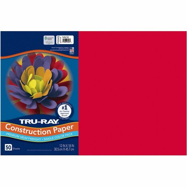 Pacon Corporation Paper Const 12X18 Festv Red PAC103432