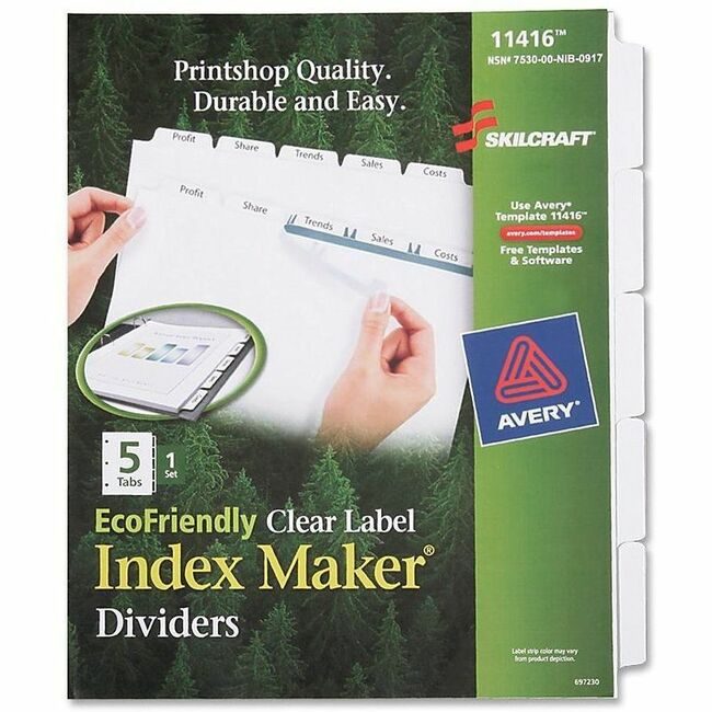 Varies / verify SKU SKU-LEVEL VERIFICATION REQUIRED Dividers Indx Makr 5 TAB We NSN6006977