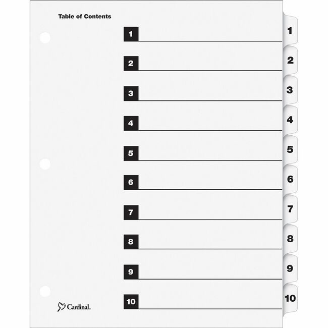 TOPS Products / Cardinal Brands Index 3-RNG 1-STEP 1-10 Clear CRD61013CB