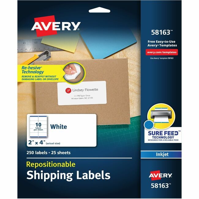 Avery Products Corporation Label Removable Inkjt Shpng AVE58163