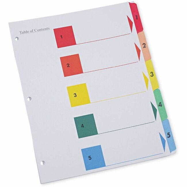 Universal Office Products Index Letter 5TB 6/PK We UNV24800