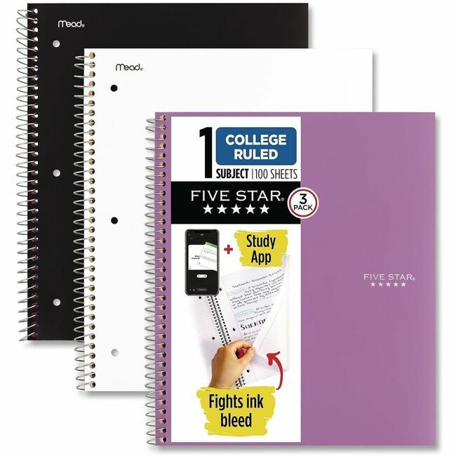 ACCO Brands Mead / Five Star Notebook 5STAR Cr 3 Pack Bwp MEA820188