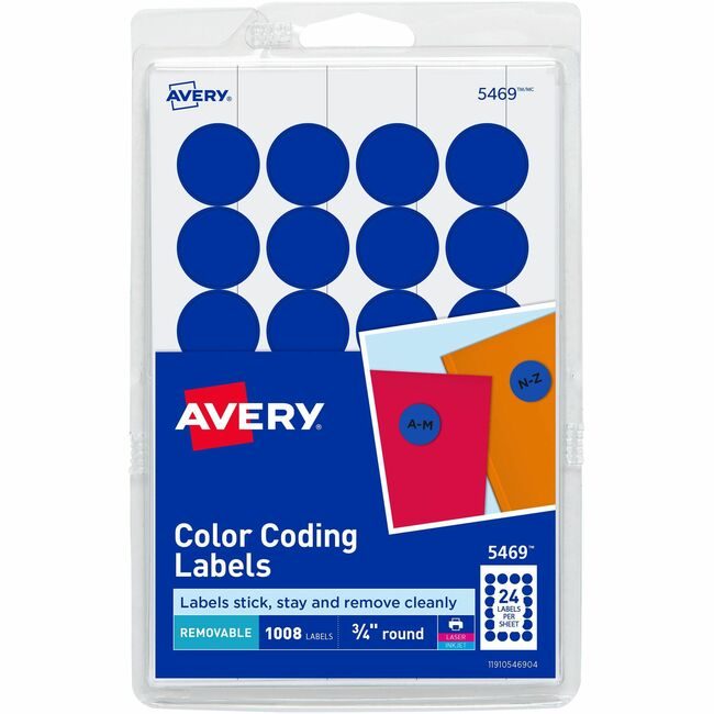 Avery Products Corporation Label Round 3/4"DIA Drkbe AVE05469