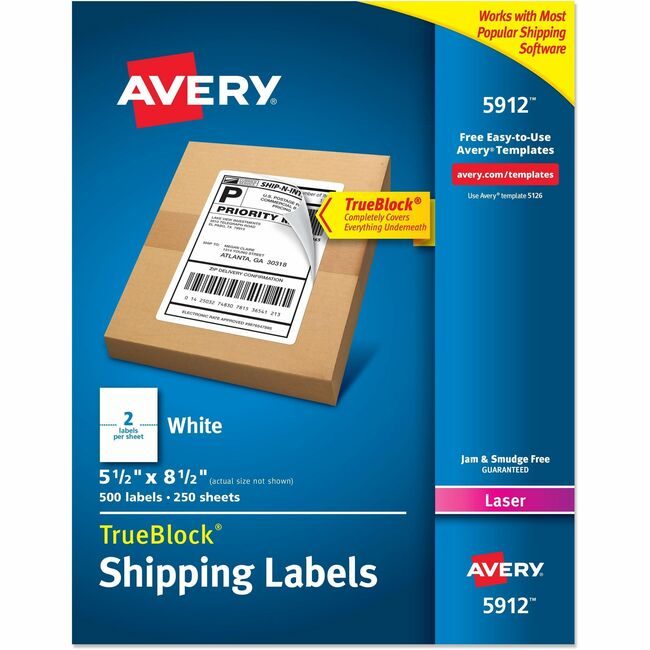 Avery Products Corporation Label Lsr Shpng 5.5X8.5 500 AVE5912