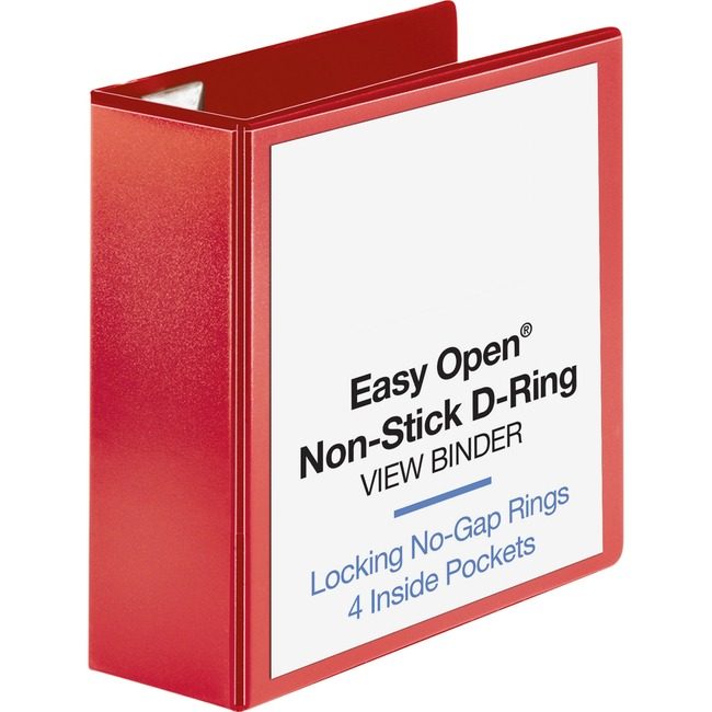 Business Source Binder View Eo D-Ring 4" Red BSN26983