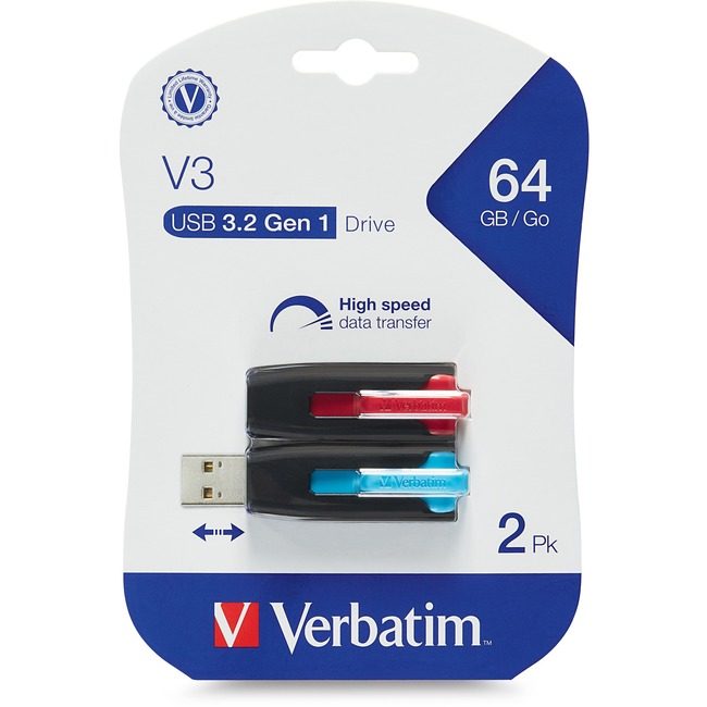 Verbatim Americas Drive USB 3 V3 64GB 2 Pack VER70899