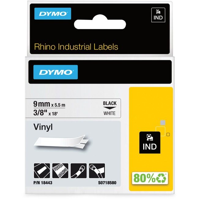 Newell Brands DYMO Label Rhino 3/8"X18 VINYL DYM18443