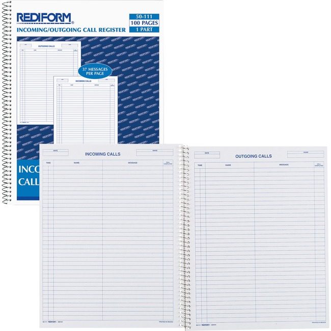 Dominion Blueline, Inc. Schneider Vizz Book Register Call In/Out RED50111
