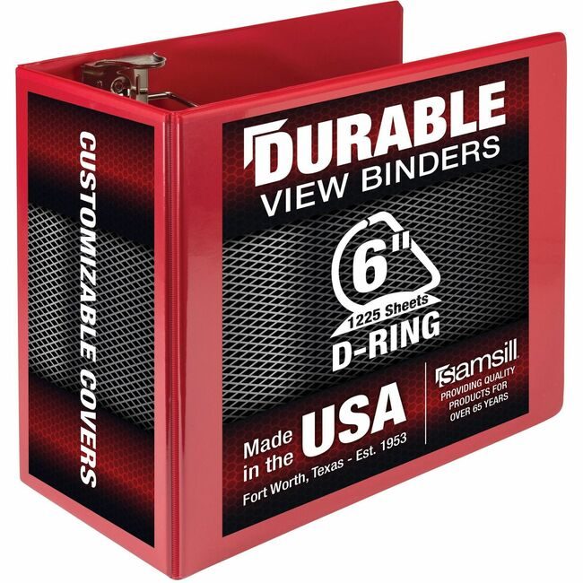 Samsill Binder Nonstck D-Ring 6" Red SAM16423