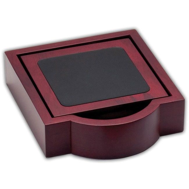 Dacasso Coaster Set Lthr Rosewood DACA8045