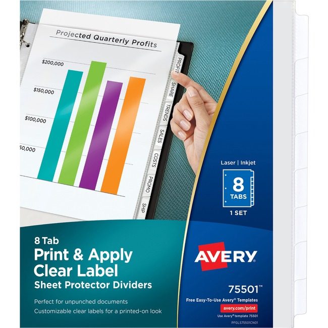 Avery Products Corporation Dividers Sheet Protect 8TAB AVE75501