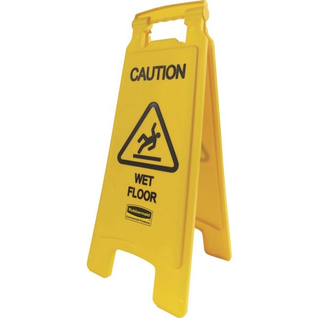 Rubbermaid Commercial Products Sign Safety Wet Floor RCP611277YWCT