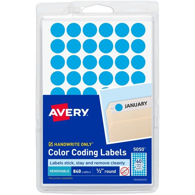 Avery Products Corporation Label Remv 1/2"DIA Lbe 840 AVE05050