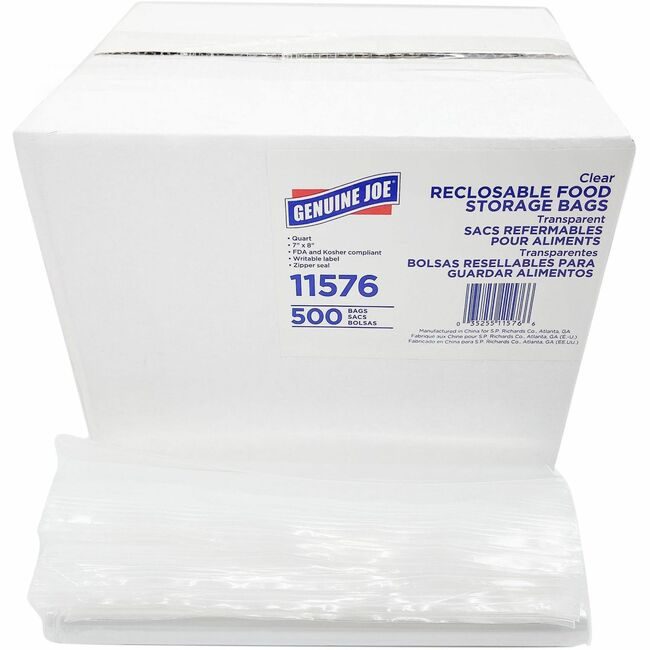 Genuine Joe Bag Quart Reclosable GJO11576
