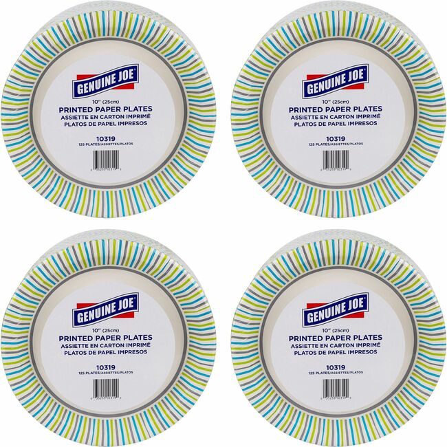 Genuine Joe Plates Printed Paper 10" GJO10319CT
