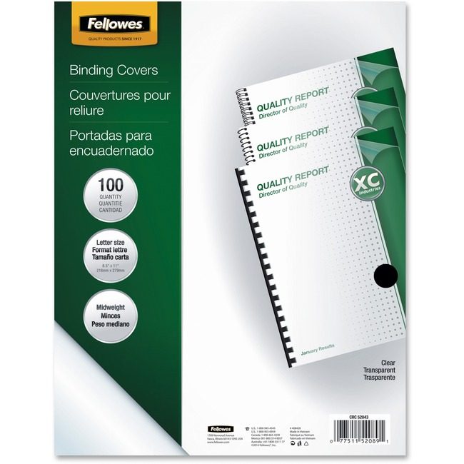 Fellowes Brands Cover Crystals Clear Square FEL52089
