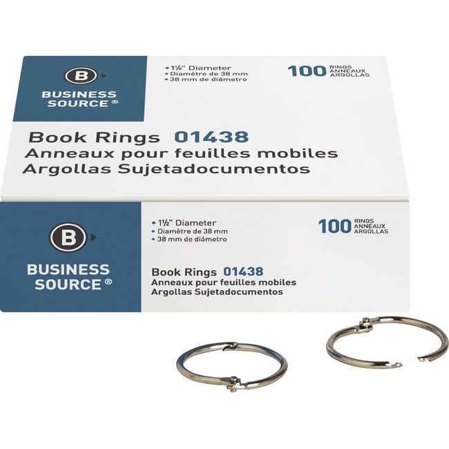 Business Source Ring Book 1.5" Nckl 100PC BSN01438