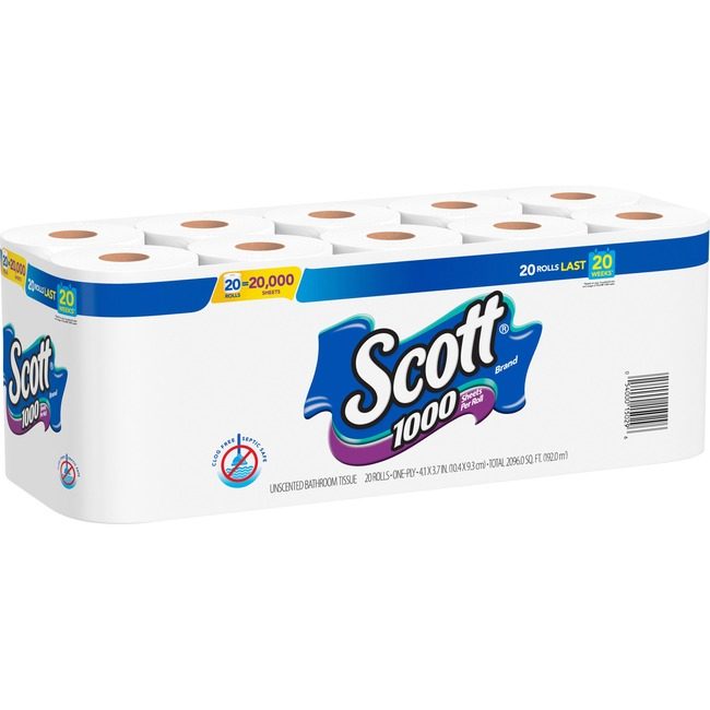 Kimberly-Clark Professional Kleenex / Scott / WypAll / Kimtech Roll Bath Tisue 1PLY 1000SH KCC20032CT