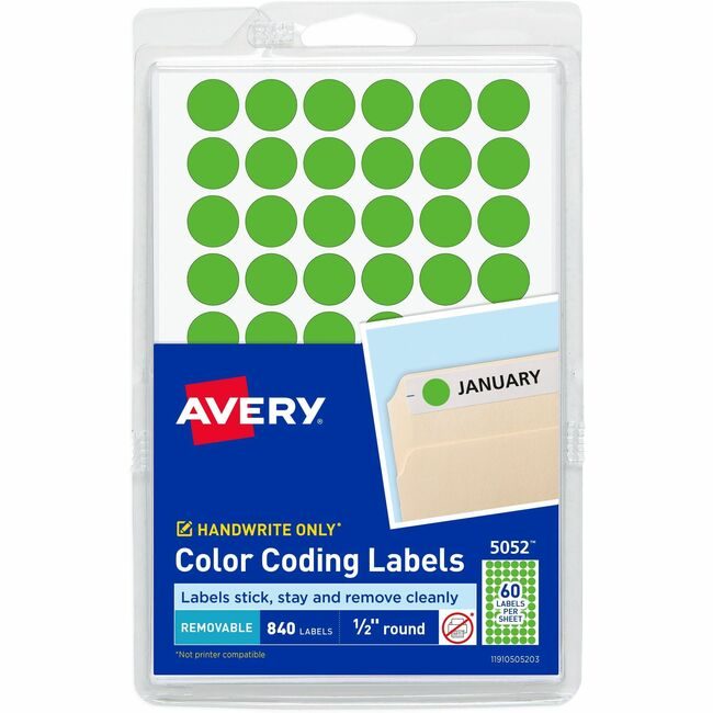 Avery Products Corporation Label Remv 1/2"DIA Gngl 840 AVE05052