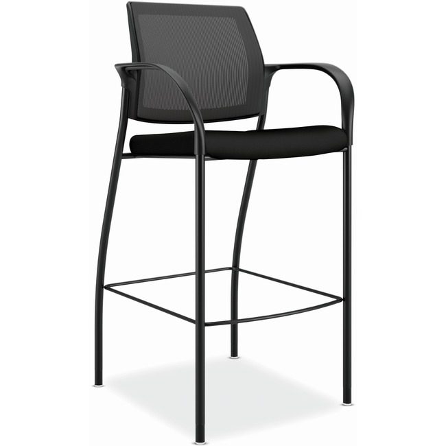 The HON Company Stool Cafe 4-LEG W/Arms Black HONIC108IMCU10