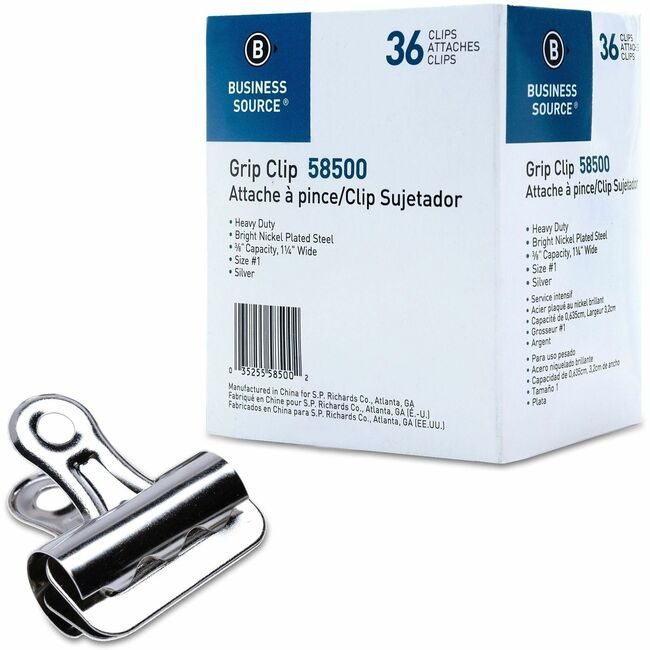 Business Source Clip Grip #1 36PC Silver BSN58500